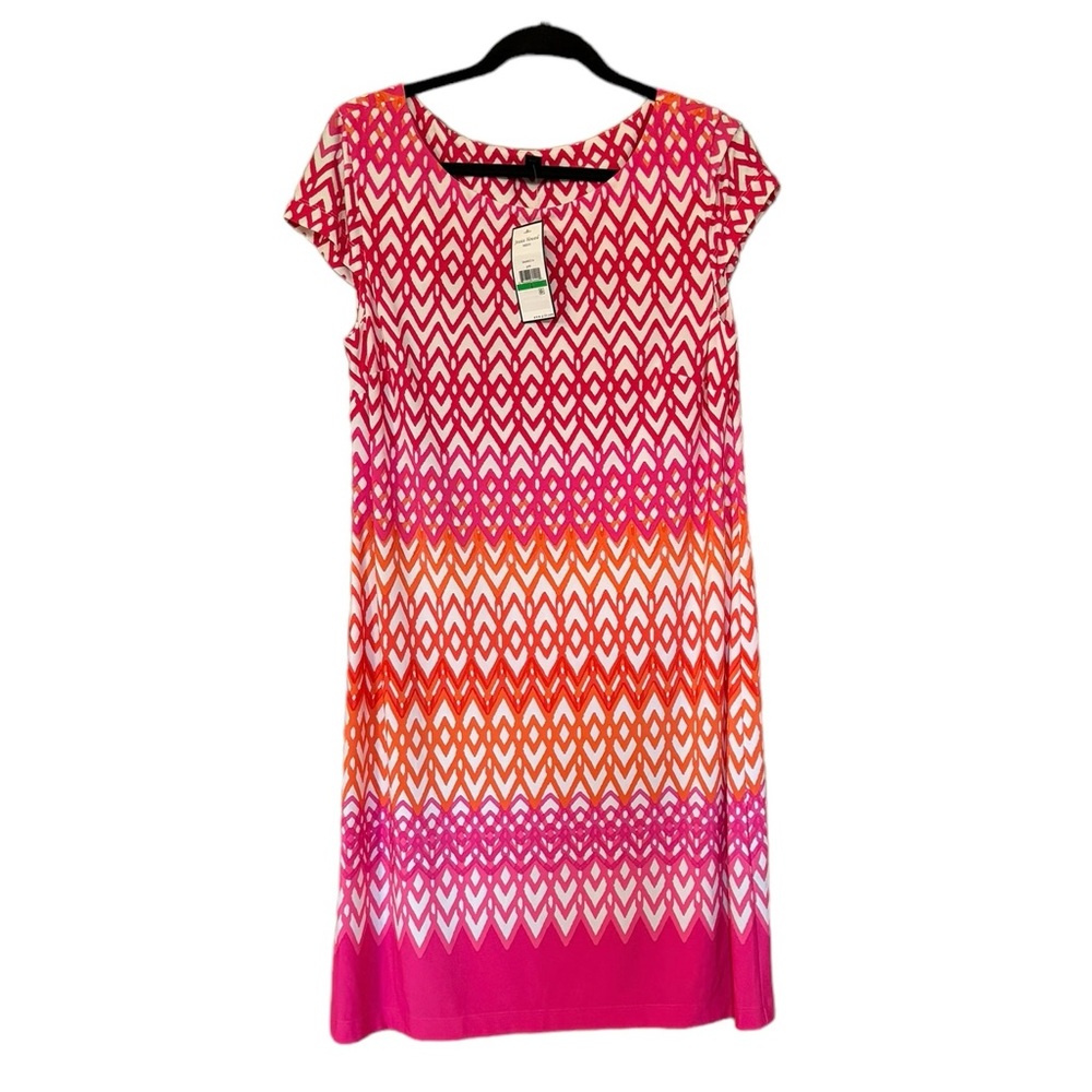 Vibrant Pink and Orange Patterned Dress